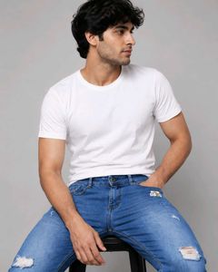 Men's Ripped Blue Jeans