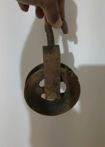 vintage Cast iron open well wheel Pulley