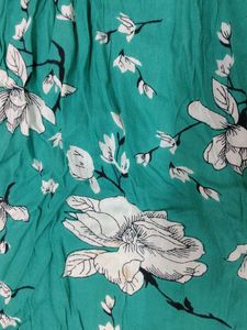 Teal Floral Print Summer Dress