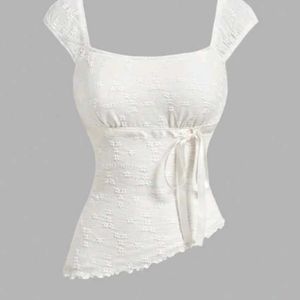 Chic White Lace Cap Sleeve Top