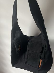Stylish Black Canvas Sling Bag