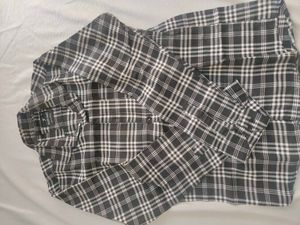 Stylish Plaid Shirt Duo: Blue Short Sleeve &amp; Black