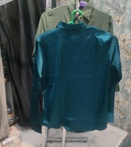 Emerald Green Satin Shirt