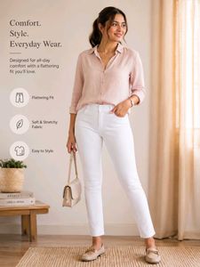 stretchable White Jeggings 👖