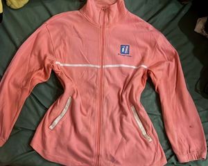 Coral Zip-Up Track Jacket