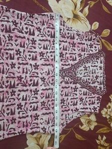 Pink Printed Kurta with Salwar
