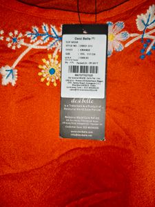 Beautiful Orange Embroidered Kurta