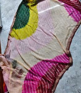 Vibrant Tie-Dye Saree