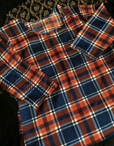 Stylish Plaid 3/4 Sleeve Top