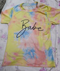 Tie-Dye "Babe" Graphic T-Shirt