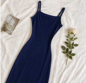 Navy Blue Slip Dress