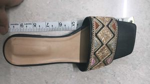 Embroidered Flat Sandals