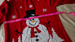 red winter sweater