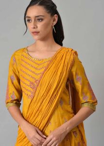 Elegant Mustard Ethnic Gown