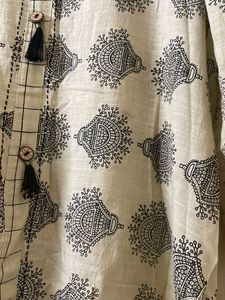 Beige Printed Kurta