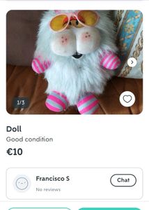 Fluffy Blue Bunny Stuffed Toy