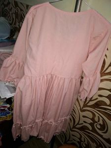 Pretty Pink Embroidered Dress with Tassels