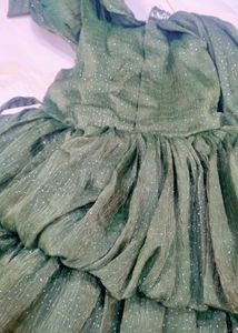 Green Ruffled Party Dress
