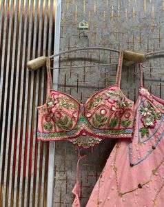 Stunning Pink Embroidered Lehenga Choli