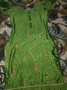 Flowy Green Silk Palazzos