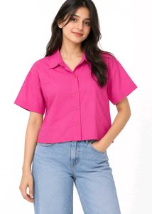 Pink Zudio Women's Short Sleeve Shirt – XL