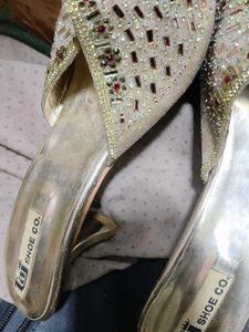 Embellished Gold Heels