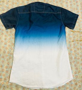 White Blue Shade Shirt For Men