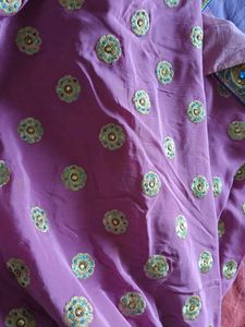 Elegant Purple Embroidered Saree