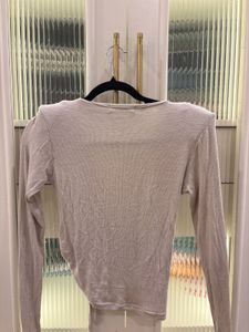 Ruched Wrap Long Sleeve Top