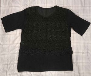 Elegant Black Lace Short Sleeve Top