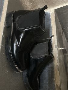 Black Patent Chelsea Boots