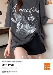 Dark Grey Graphic Print T-Shirt