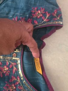 Embroidered Teal Kurta