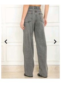 Grey Wide Leg Jeans
