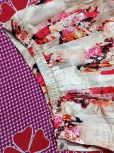 Floral Print Pleated ethnic long skirt