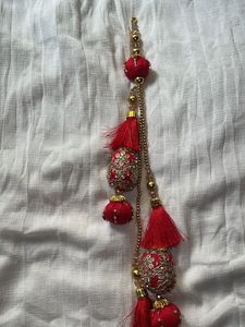 Red lehenga Tassel