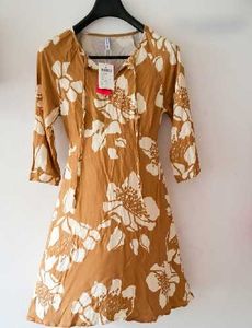 Brown Mini flared Dress