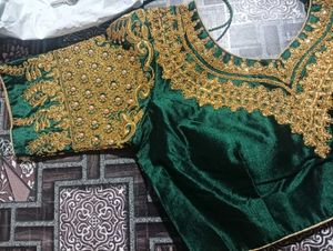 Emerald Green Embroidered Blouse