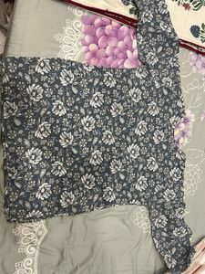 Floral Print short Kurta - with mini gift (free)