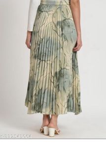 Printed Pleated Maxi Skirt