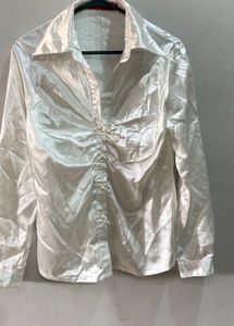 Elegant Satin Button-Down Shirt
