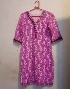 Pink Paisley Print Kurta