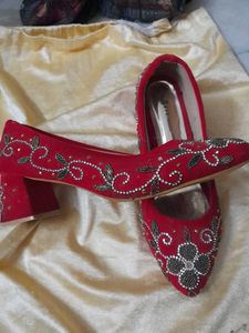 Red Beaded Heels