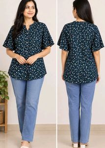 Chic Floral Print Kurta Top