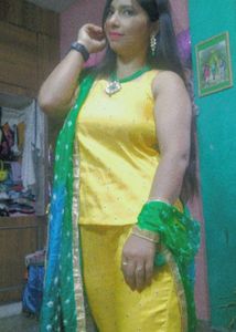 Yellow 💛 Chanderi Palazzo Pant with Suit