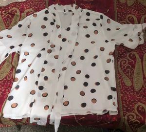 Polka Dot Blouse with Tie