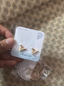 Stunning Gold Tone Statement Ring and earring