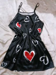 Cute Heart Print Sleep Dress