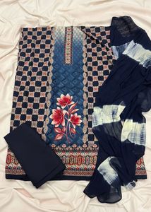 Beautiful Blue Floral Kurti / salwar suit Se