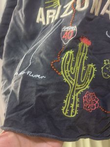 Grey Arizona Graphic Print Cropped Top